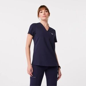 Figs Navy Catarina scrub top